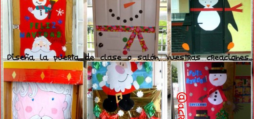 Manualidades navideñas puertas Collage