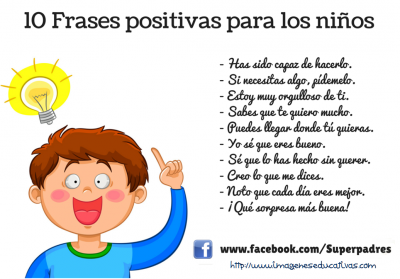 10 Frases positivas para niños