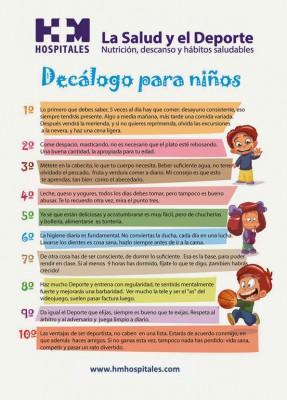 Decálogo de la alimentación saludable para los niños