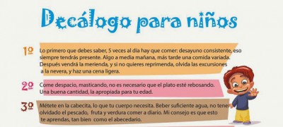 Decálogo de la alimentación saludable para los niños Portada