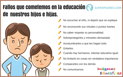 Fallos que cometemos en la educación de nuestros hijos e hijas.