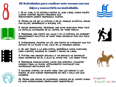 10 Actividades para realizar este verano con tus hij@s y convertirlo en inolvidable