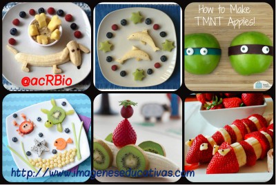 Decoraciones veraniegas para nuestros platos de fruta Collage