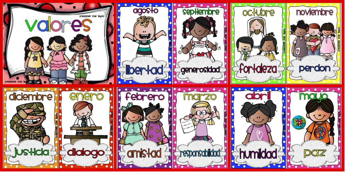 Tarjetas imprimibles 12 Meses y 12 valores. Ideales para decorar Tarjetas imprimibles 12 Meses y 12 valores. Ideales para decorar