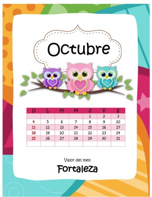 Agenda curso 2015-2016. Motivo Búhos (45)