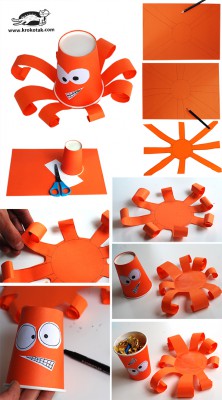 Monstruos y animales con vasos y tarrinas de papel (3)