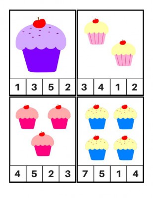 Tarjetas para aprender los números, Motivos Cupcakes (2)