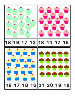 Tarjetas para aprender los números, Motivos Cupcakes (5)