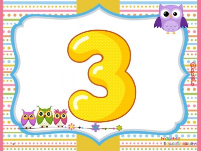 Números 1 al 9 Motivo Búhos (3)