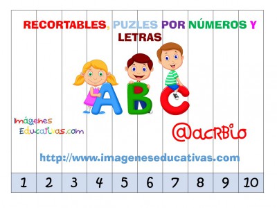 Recortables para imprimir. Puzles por números y letras (1)