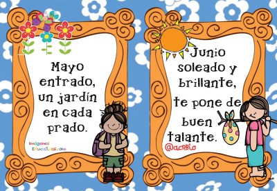 Tarjetas imprimibles cada mes con refrán la mano se dan. (6)