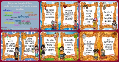 Tarjetas imprimibles cada mes con refrán la mano se dan Portada