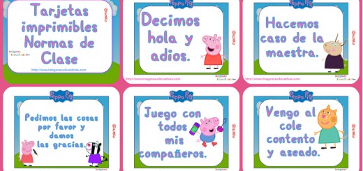 Tarjetas normas de clase Peppa Pig Portada