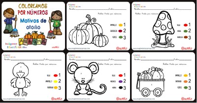 Coloreamos por números con motivos de otoño Portada