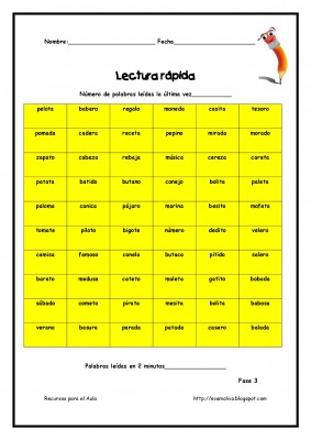 Cuaderno para mejorar la lectura. Lectura Rápida (20)