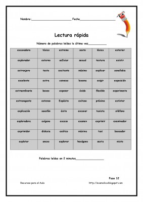 Cuaderno para mejorar la lectura. Lectura Rápida (29)