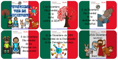 Efemérides Mes de Diciembre Fondo Mexico Portada