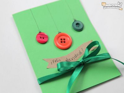 Tarjetas de Navidad Con Botones (18)