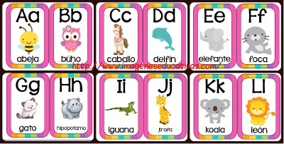 Abecedario Animales formato tarjetas potada