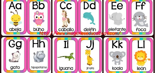 Abecedario Animales formato tarjetas potada