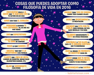 Cosas que puedes adoptar como filosofía de vida en 2016-