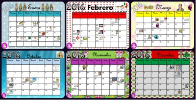 Calendario 2016 con efemérides incluidas. Listo para descargar e imprimir Portada
