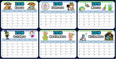 Calendario 2016 dulce Pordada
