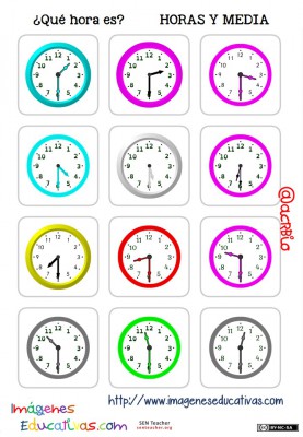 fichas de relojes analógicos. (6)