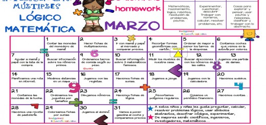 Calendario Inteligencias Múltiples LÓGICO MATEMÁTICAS Marzo - Portada