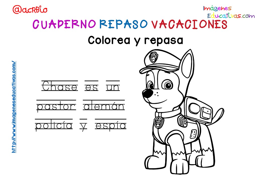 Cuderno de repaso para vacaciones Patrulla Canina (15)