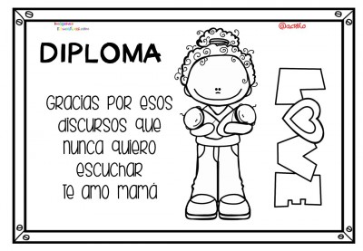 Diplomas para colorear del día de las madres. 10 de Mayo (10)
