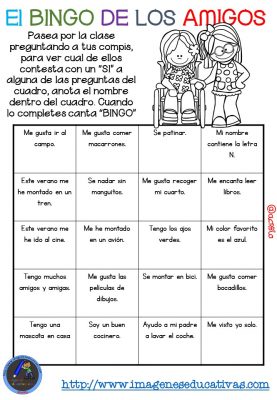 Actividad para los primeros días de clase “El BINGO DE LOS AMIGOS” (16)