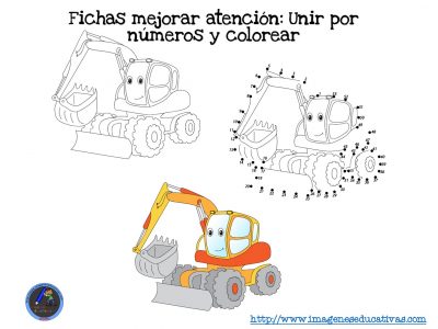 Fichas mejorar atención Unir por números y colorear (4)