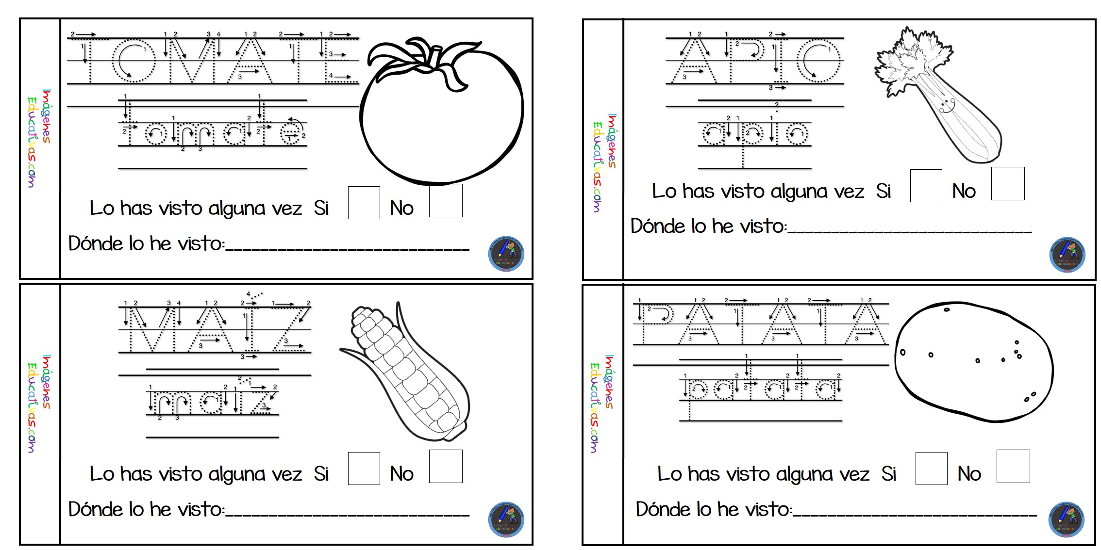 Mi cuaderno para colorear frutas y verduras (6) - Imagenes Educativas