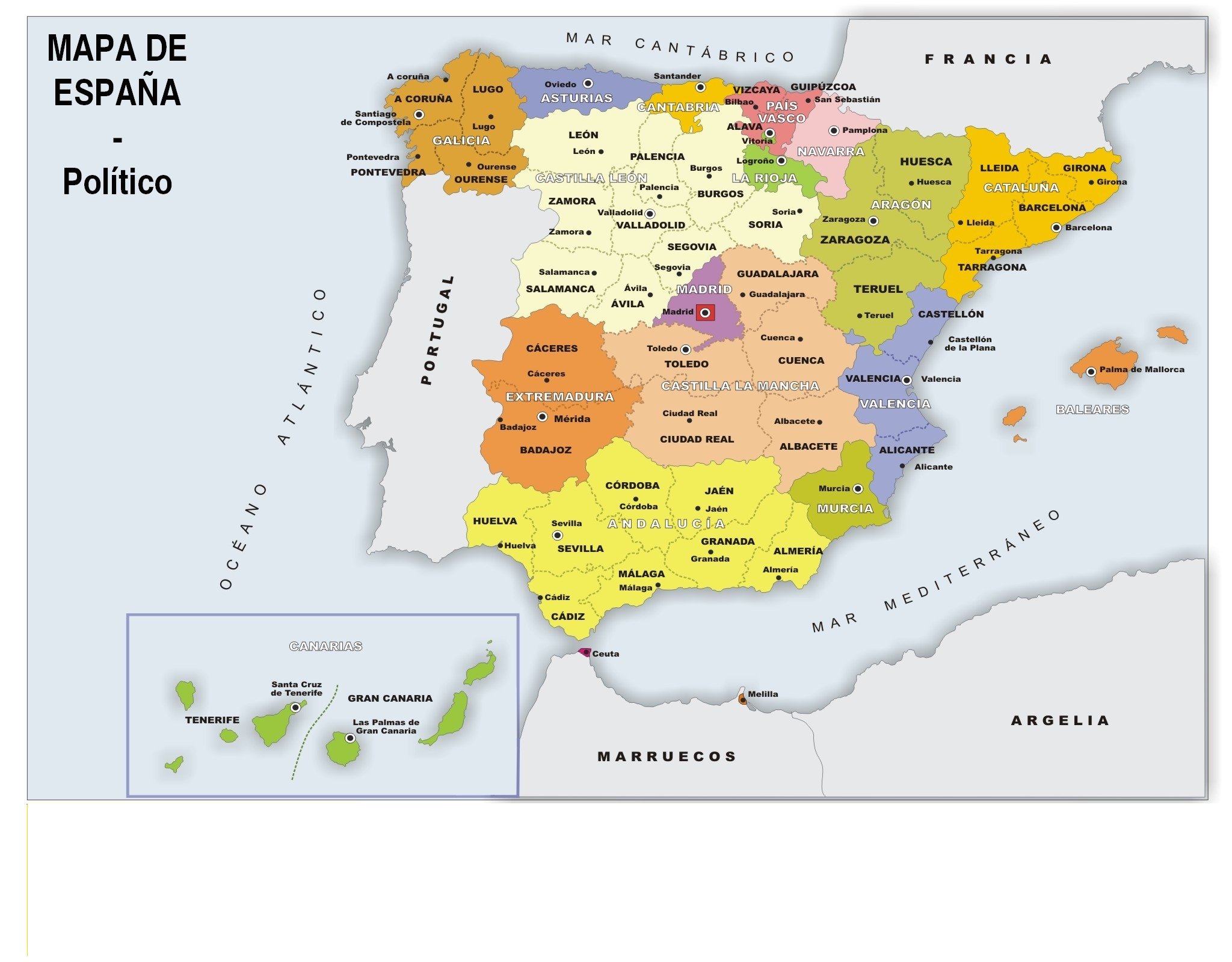 Mapa Político De España Imagenes Educativas