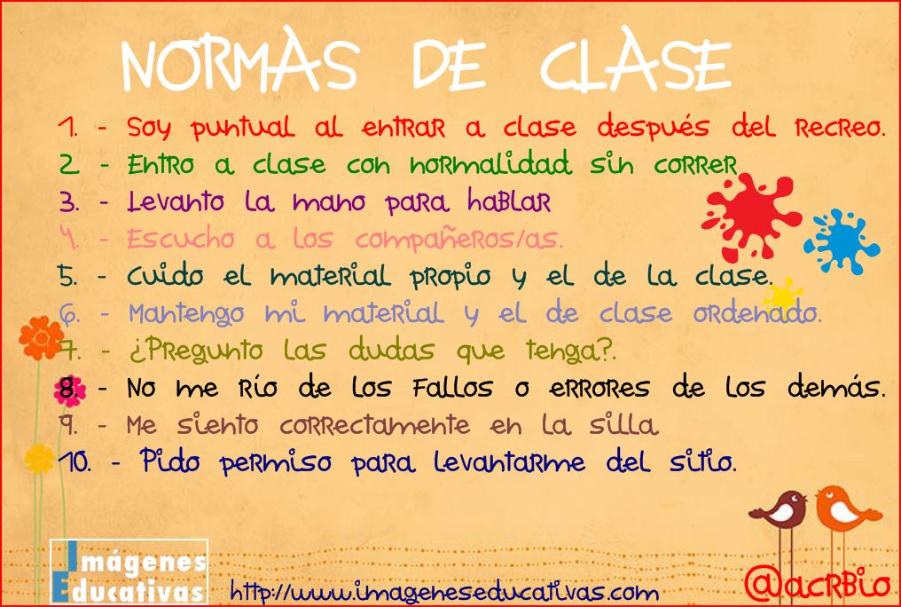 NORMAS DE CLASE – Imagenes Educativas