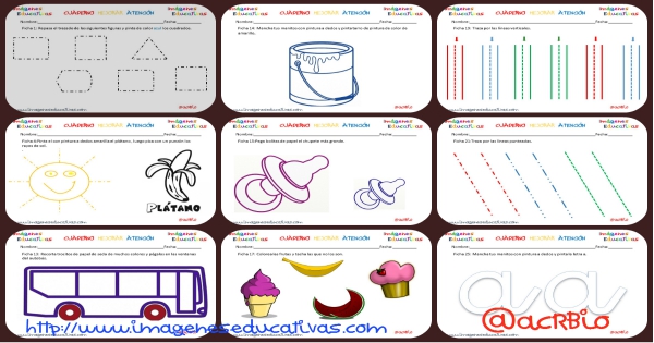 Cuadernillo Fichas Para Trabajar La Preescritura Nivel Inicial 2 3 Anos Imagenes Educativas