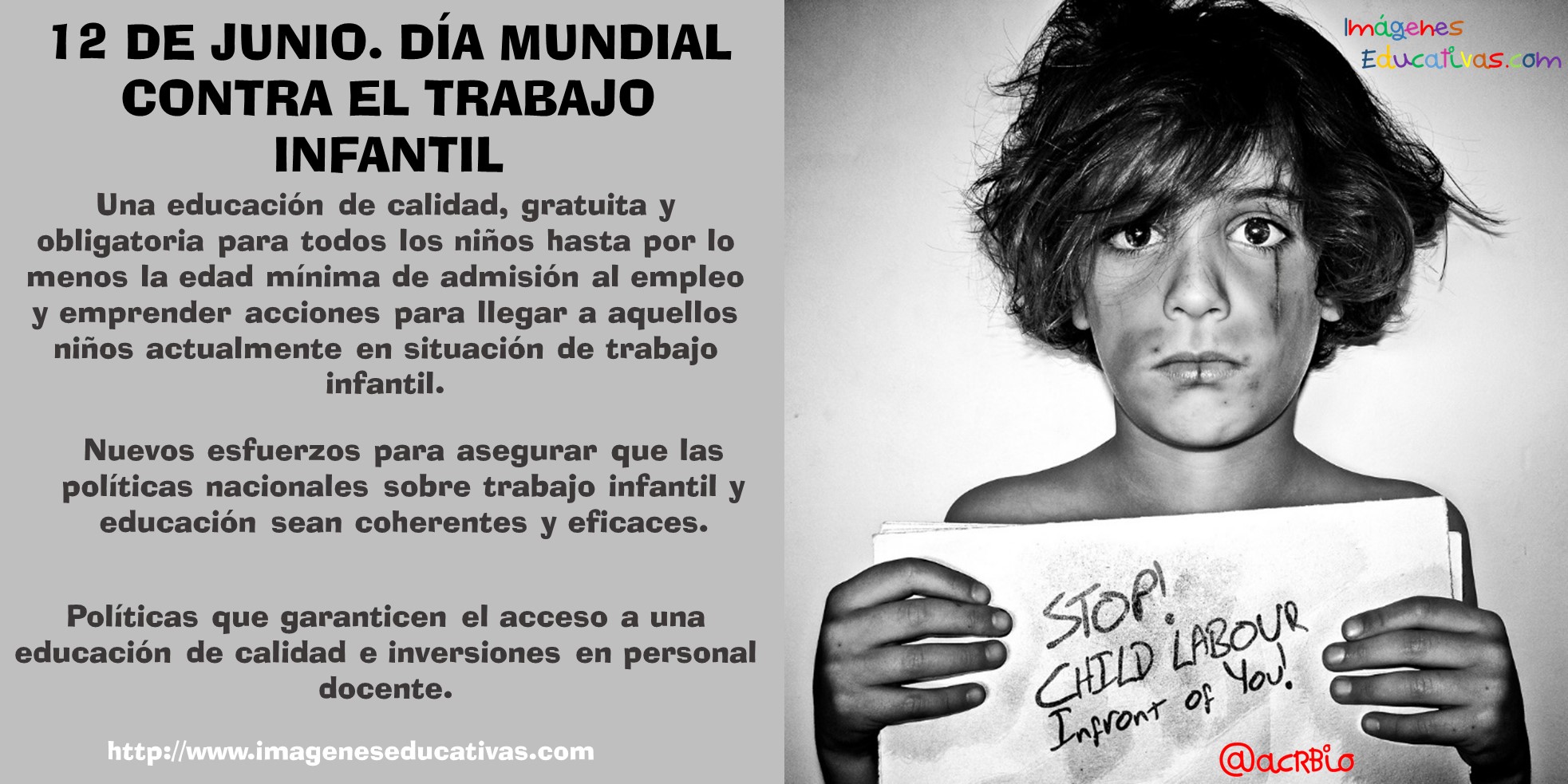 Día mundial contra el trabajo infantil – 12 de junio – Imagenes Educativas