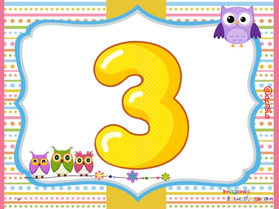 Numeros 1 Al 9 Motivo Buhos 3 Imagenes Educativas