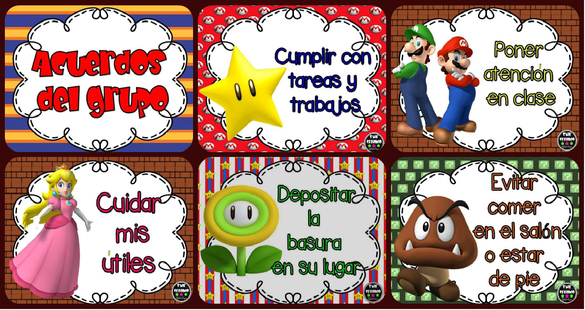 Acuerdos del grupo. Motivos Mario Bros – Imagenes Educativas