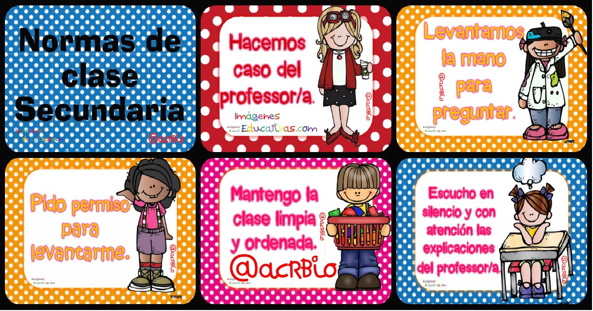 Cartelería: Normas de clase Secundaria. Decoramos nuestro Instituto. – Imagenes  Educativas