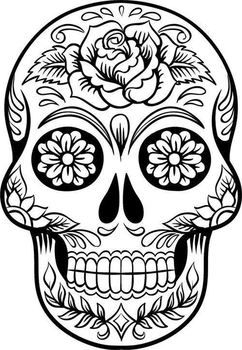 mandala skull and roses coloring pages - photo #13