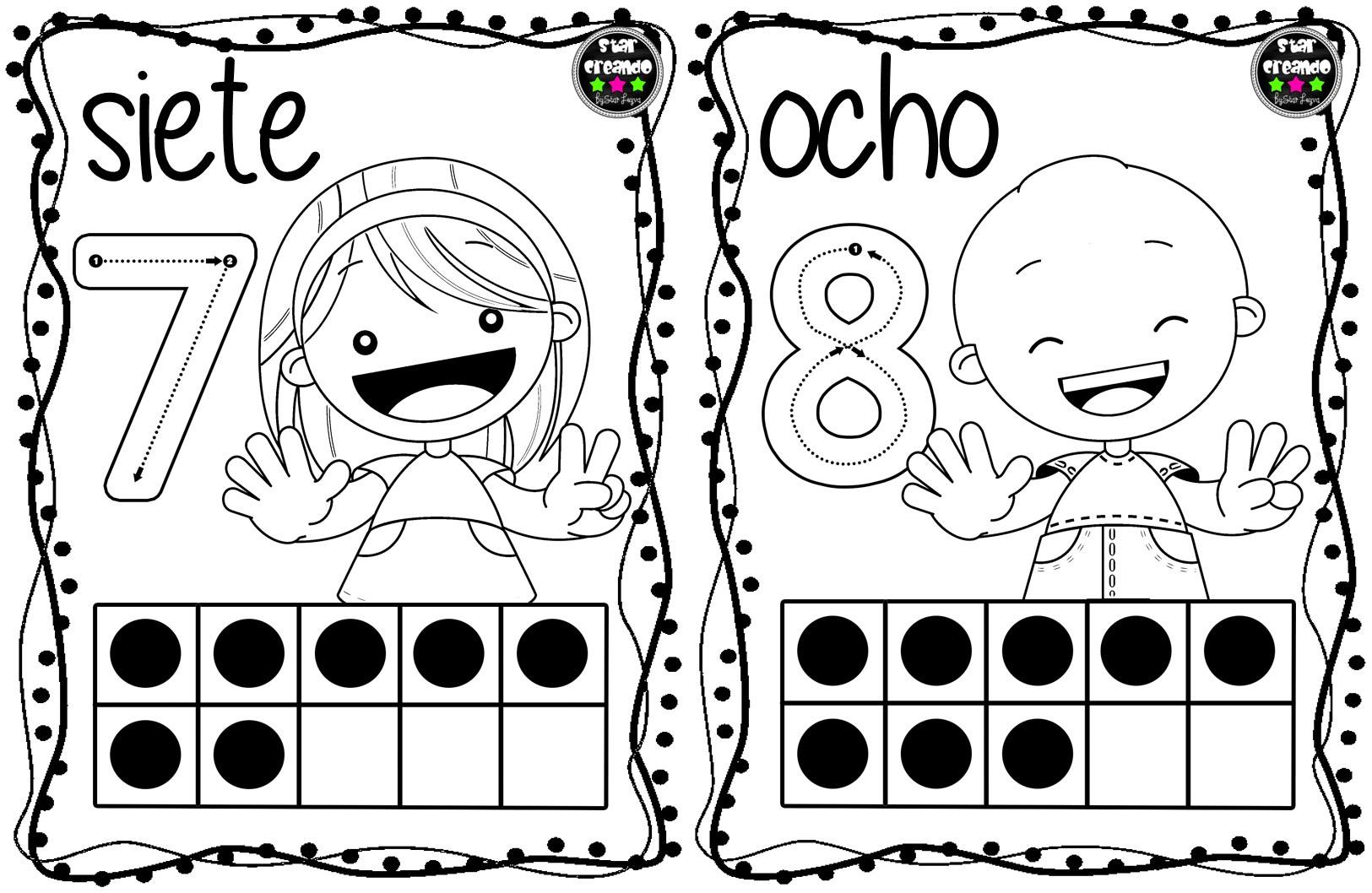 Tarjetas Numeros Para Colorear 5 Imagenes Educativas