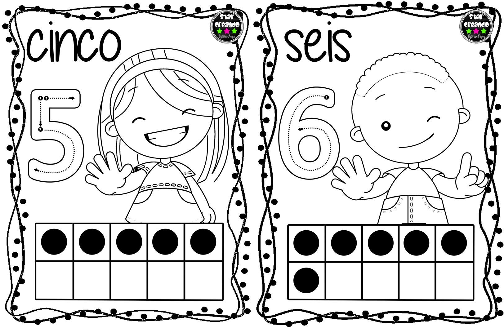 Tarjetas Números Para Colorear 4 Imagenes Educativas