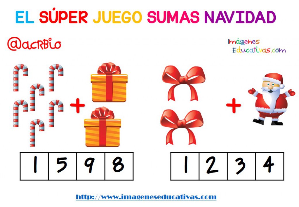 Sumas iconos navidad (2) - Imagenes Educativas
