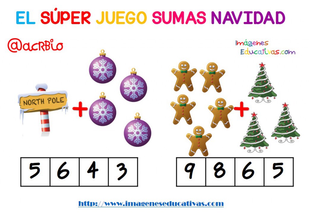 Sumas iconos navidad (3) - Imagenes Educativas