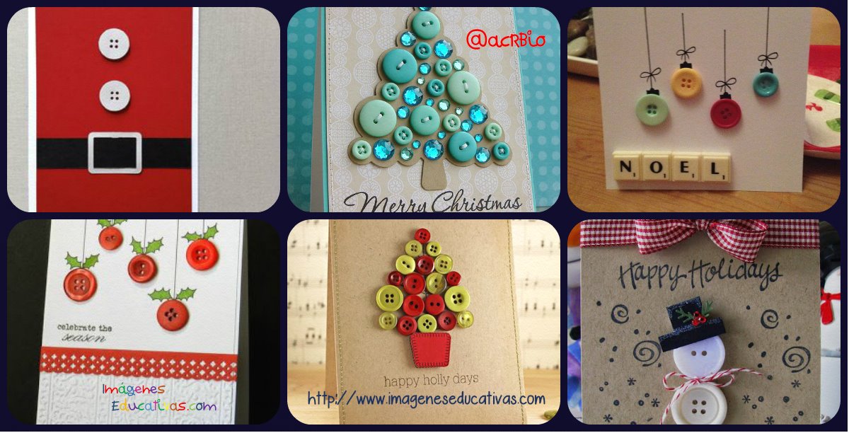 Nuevas Tarjetas de Navidad con botones para el 2015 – Imagenes Educativas