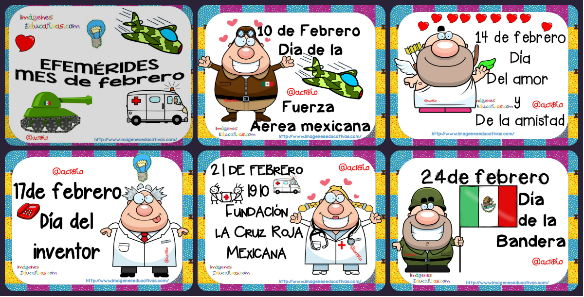 Efemérides de Febrero, nuevos diseños totalmente originales – Imagenes  Educativas