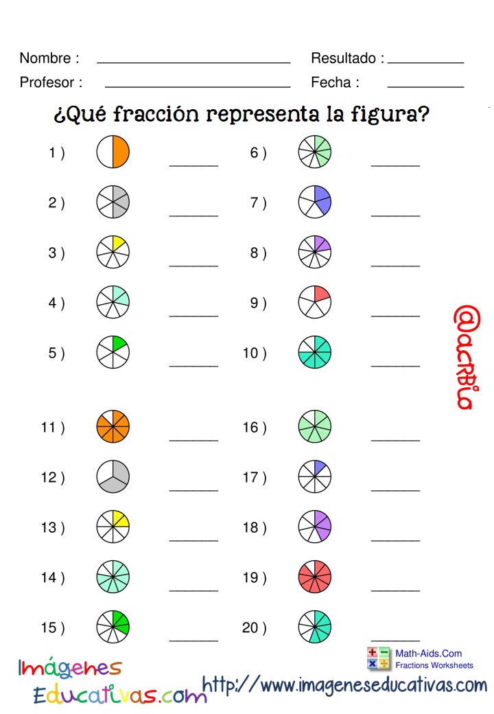 Fichas Ejercicios De Fracciones Con Soluciones 8 Imagenes Educativas