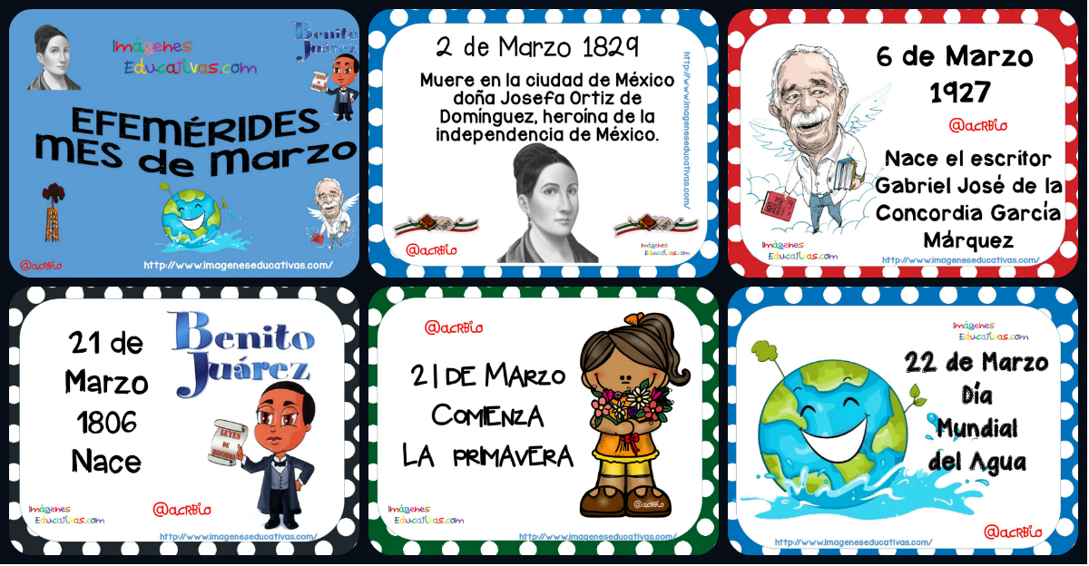 Efemérides de Marzo, nuevos diseños totalmente originales – Imagenes  Educativas